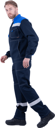 Костюм РАЦИОНАЛИЗАТОР летний, т.синий-василёк, 100% х/б, (куртка, брюки) Кос 016