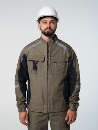 Куртка рабочая мужская №116 хаки, черный, ткань Канвас