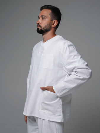 Костюм рабочий универсальный №105 (куртка, брюки) отбеленный, ткань Бязь длинный рукав