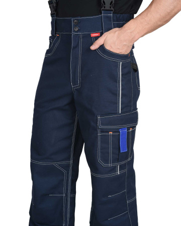 Брюки  "Престиж-Люкс" (тк. Панакота) синий с васильковым