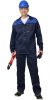 Костюм "АСПЕКТ" :  куртка длин.,  брюки темно-синий с васильковым