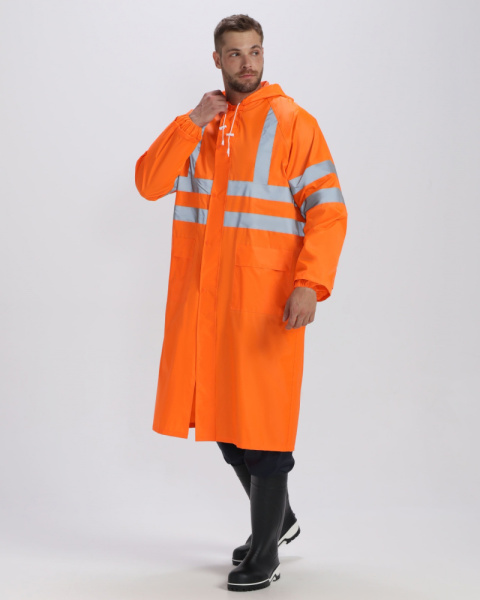 Плащ влагозащитный сигнальный ProfLine Specialist СОП, оранжевый  (ЧЗ) Плащ влагозащитный сигнальный ProfLine Specialist СОП, оранжевый  (ЧЗ)