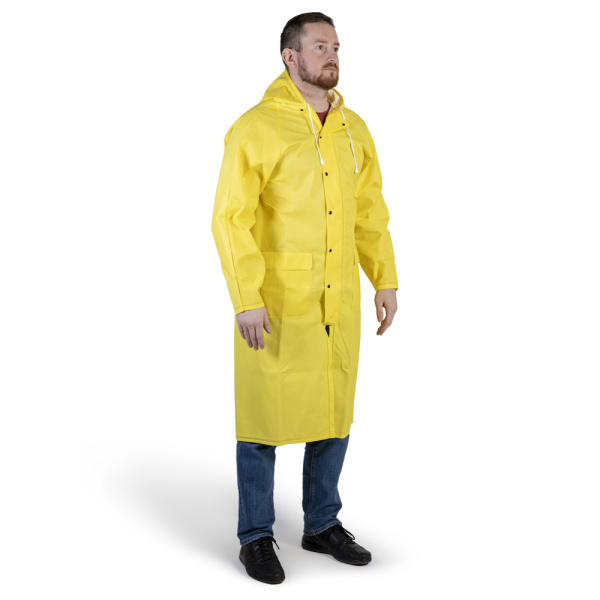JRC01 Водонепроницаемый плащ (дождевик) из нетканого материала 100% полиэтилен (желтый) JRC01 Водонепроницаемый плащ (дождевик) из нетканого материала 100% полиэтилен (желтый)