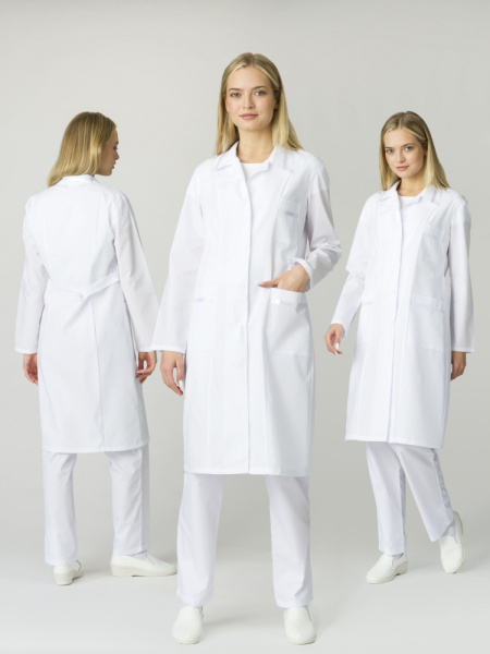 Халат женский Стандарт (тк.ТиСи), белый Халат женский Стандарт (тк.ТиСи), белый