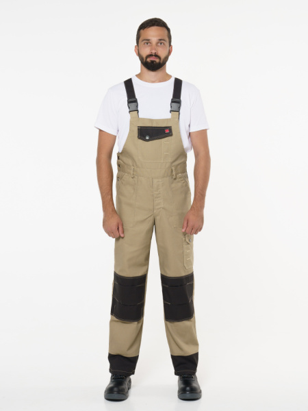 Полукомбинезон "Вест-Ворк" бежевый  с черным (ЧЗ) Полукомбинезон "Вест-Ворк" бежевый  с черным (ЧЗ)