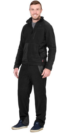 Куртка флисовая "Актив"  черная с черной отделкой (ЧЗ)