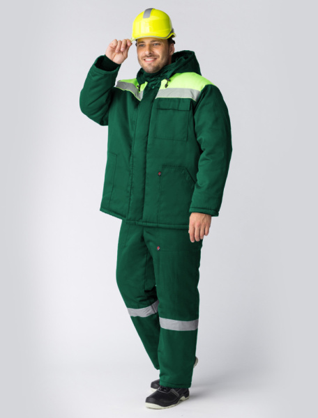 Костюм зимний мужской Партнер NEW (тк.Смесовая,210) п/к, зеленый/лимон (ЧЗ) Костюм зимний мужской Партнер NEW (тк.Смесовая,210) п/к, зеленый/лимон (ЧЗ)