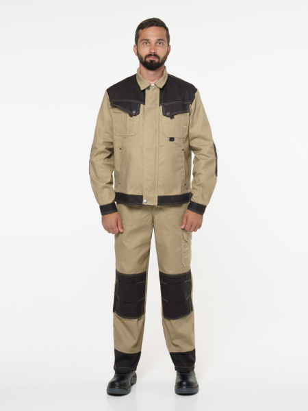 Куртка "Вест-Ворк" короткая, бежевая с черным (ЧЗ) Куртка "Вест-Ворк" короткая, бежевая с черным (ЧЗ)