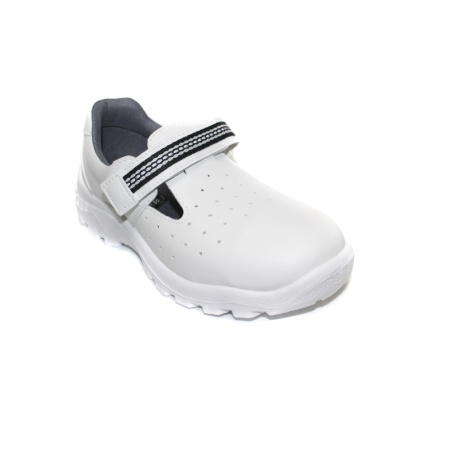 Полуботинки из иск. кожи с термопластичным подноском на липучке цвет белый