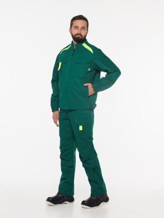 Куртка рабочая мужская №116 цвет зеленый, лимонный, ткань Эксперт Стандарт