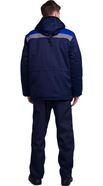 Куртка зимняя мужская "Бригадир" КУР951, т.синий/василек