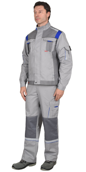 Куртка "СТАН" : св.серая со сред.-серым и васильковым (ЧЗ) Куртка "СТАН" : св.серая со сред.-серым и васильковым (ЧЗ)