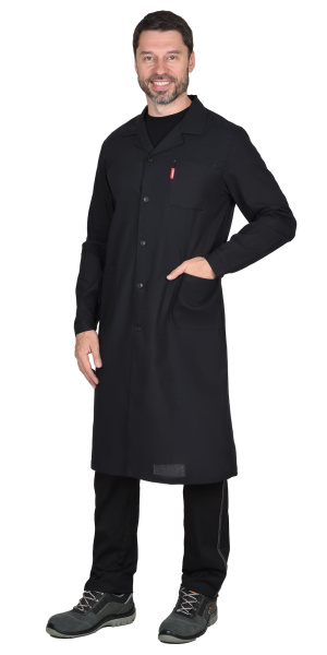 Халат х/б бязь, мужской тёмный  СИРИУС (ЧЗ) Халат х/б бязь, мужской тёмный  СИРИУС (ЧЗ)