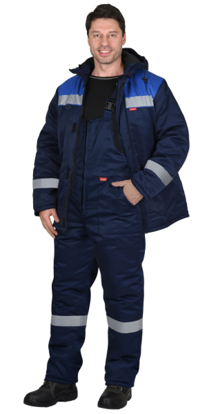 Костюм "Рост-Норд"-2 куртка, п/к, т-синий с васильковым и СОП 50мм Тк.Гретта (ЧЗ)