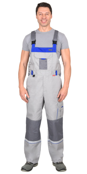 Полукомбинезон "Стан": св.серый со сред.-серым и васильковым (ЧЗ) Полукомбинезон "Стан": св.серый со сред.-серым и васильковым (ЧЗ)