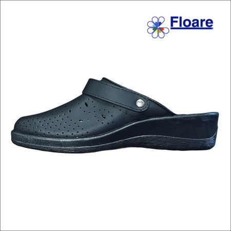 Сабо женские, черные, арт. 69580105 ЛЕРА нат. кожа, нат. подпяточник Молдшуз