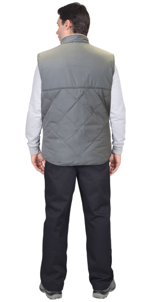 Жилет "ЕВРОПА" удлиненный (на подкладке флис молочный) графит (ЧЗ)