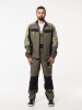 Полукомбинезон рабочий мужской №116 хаки, черный с бежевым, СОП, ткань Канвас