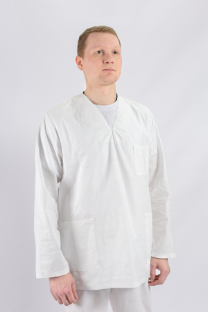 Костюм рабочий универсальный №105 (куртка, брюки) отбеленный, ткань Бязь длинный рукав