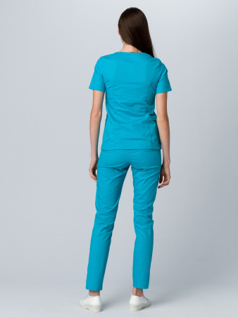 Костюм женский хирургический Модерн-001 (тк.Спандекс,175) MedLine, голубой