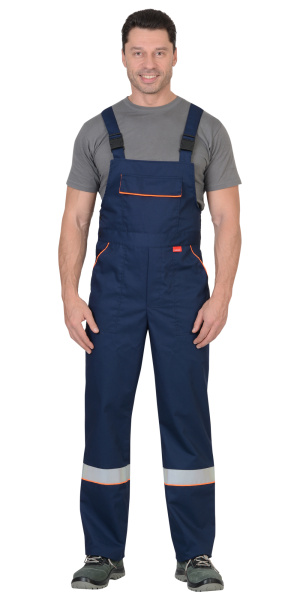 Костюм "СИРИУС-МАСТЕР" летний: куртка кор., п/комб. темно-синий с оранж. (ЧЗ)