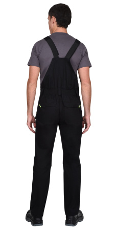 Полукомбинезон "Декстер" черный с лимонной отделкой тк. Стрейч 250