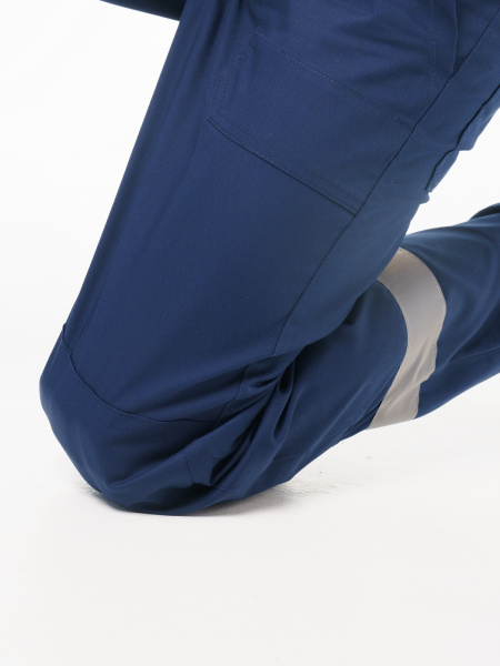 Полукомбинезон рабочий мужской №112 тёмно-синий с васильковым (ЧЗ)