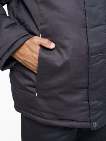 Костюм "ХОВАРД": зим. куртка дл.,брюки т.-серый с черным и лимон. отд. (ЧЗ)