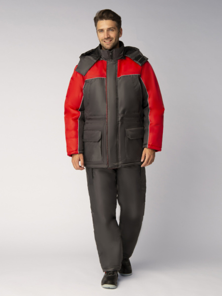 Костюм зимний Балтика (тк.Оксфорд) п/к, т.серый/красный Костюм зимний Балтика (тк.Оксфорд) п/к, т.серый/красный