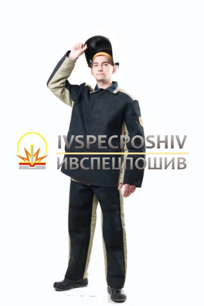 Костюм сварщика комб (брезент + спилок) 4пр со съем утеплителем 2,3 (Ивспецпошив) (ЧЗ) Костюм сварщика комб (брезент + спилок) 4пр со съем утеплителем 2,3 (Ивспецпошив) (ЧЗ)