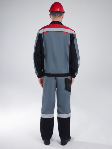 Костюм Виват-2 (тк.Саржа,250) п/к, серый/черный/красный Костюм Виват-2 (тк.Саржа,250) п/к, серый/черный/красный