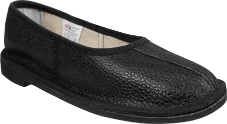 Туфли (тапочки) кожаные на подошве из пористой резины черные