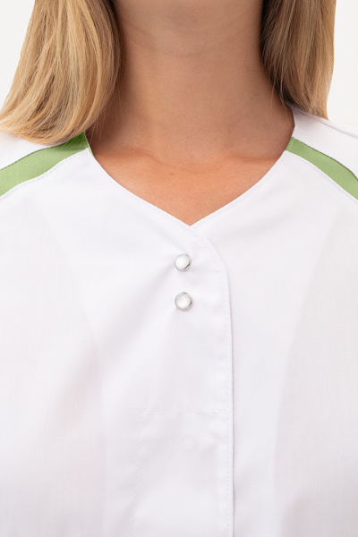 Халат МИРАЖ белый/зеленый тк. Оптима Хал 857  (ЧЗ) Халат МИРАЖ белый/зеленый тк. Оптима Хал 857  (ЧЗ)