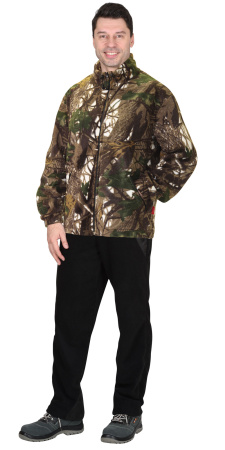 Куртка флисовая 260 г/кв.м. мужская КМФ "Тёмный лес"