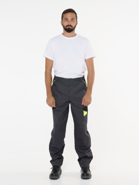 Брюки "ХОВАРД" :  темно-серые с черной и лимонной отд. Брюки "ХОВАРД" :  темно-серые с черной и лимонной отд.