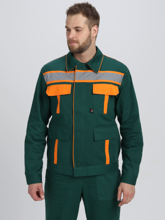 Костюм ИТР СОП IMP (тк.Саржа,250) брюки, т.зеленый/оранжевый