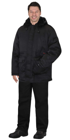 Куртка "Безопасность" зимняя,удлиненная, чёрная (ЧЗ)