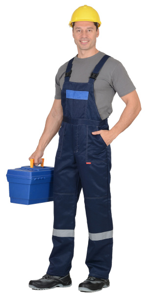 Костюм "ЛЕГИОНЕР" куртка, полукомбинезон синий с васильковым и СОП 50мм (ЧЗ)