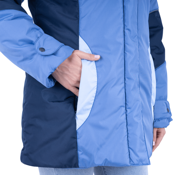 Куртка ВИРАЖ зимняя, василёк-т/синий, женская Кур 671 Дьюспо, пл. 90 г/м² (ЧЗ) Куртка ВИРАЖ зимняя, василёк-т/синий, женская Кур 671 Дьюспо, пл. 90 г/м² (ЧЗ)