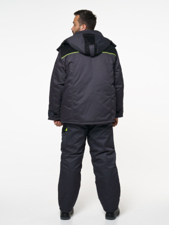 Костюм "ХОВАРД": зим. куртка дл.,брюки т.-серый с черным и лимон. отд. (ЧЗ)