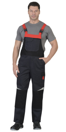 Костюм "Фаворит-Мега": куртка, п/к. сер. с красн. и чер. с СОП (узб.Саржа)