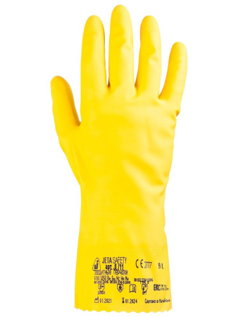 JL711 (Y) Латексные перчатки с хлопковым напылением, желтые Jeta Safety
