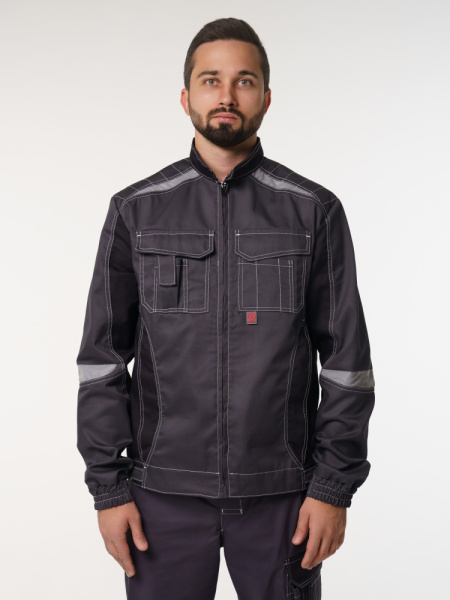 Куртка рабочая мужская №116 серый с черный