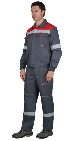 Куртка "Мегион" короткая, серая с красным (ЧЗ) Куртка "Мегион" короткая, серая с красным (ЧЗ)