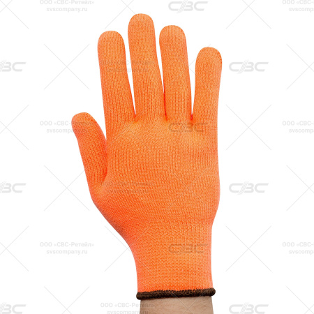 Перчатки зимние акриловые с ПВХ, цвет оранж., 10 кл. РУБИФРОСТ арт. ac31pd 