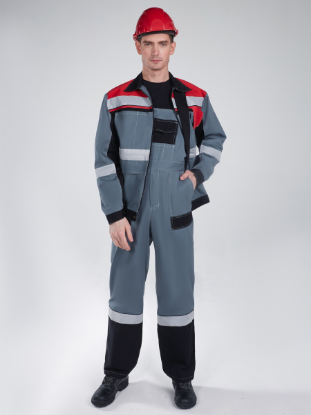 Костюм Виват-2 (тк.Саржа,250) п/к, серый/черный/красный Костюм Виват-2 (тк.Саржа,250) п/к, серый/черный/красный