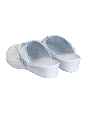 Сабо женские белые с голубым арт. 69630108/06 ЛЕРА нат. кожа, натур. стелька Молдшуз