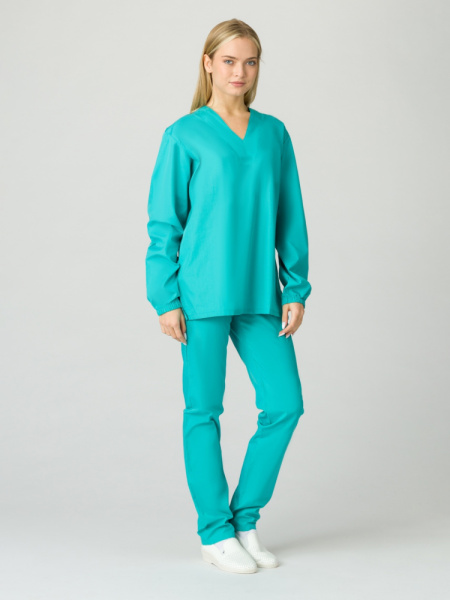 Женский костюм ХАССП-База (ткань ТиСи, 120), бирюзовый Женский костюм ХАССП-База (ткань ТиСи, 120), бирюзовый