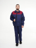 Костюм рабочий мужской №111 (куртка, брюки) тёмно-синий с бордовым без СОП (ЧЗ)