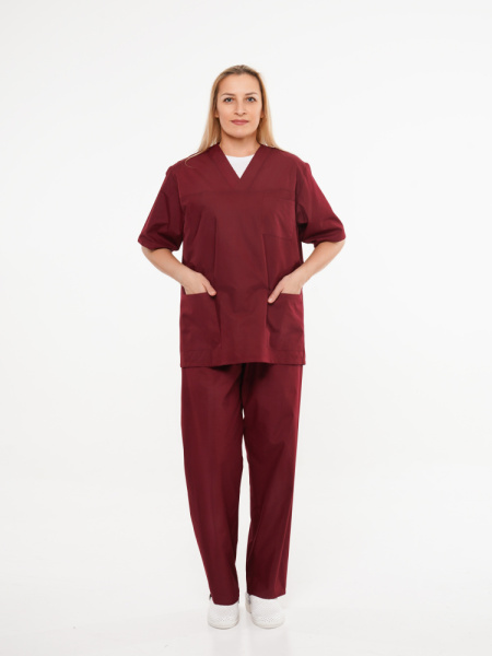 Куртка рабочая универсальная №104 (блуза) бордо, ткань ТИСИ Куртка рабочая универсальная №104 (блуза) бордо, ткань ТИСИ